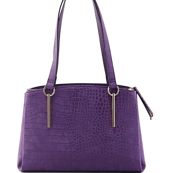 Alfani Handbags - Alfani Moiira Dome Satchel—Plum Croc